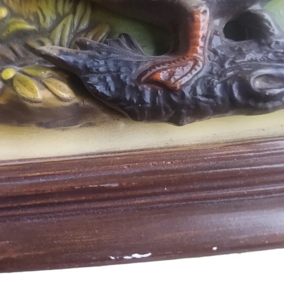 Vintage NAPCO 3D Plaque Picture Ruffled Grouse Mallard Duck Drake Set Of 2 - Picture 6 of 13